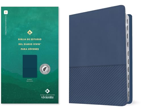 Biblia de estudio del diario vivir/ Holly Bible: Biblia de estudio del diario vivir para jóvenes NTV, SentiPiel, Azul oscuro, Índice, Letra ... Blue, Indexed, Red Letter, With ribbon marker von Tyndale House Publishers