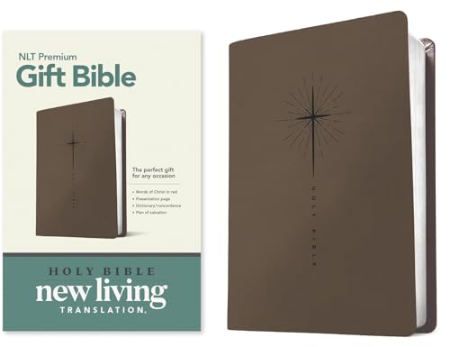 Holy Bible: Bible Nlt Red Letter, Leatherlike, Star Cross Taupe