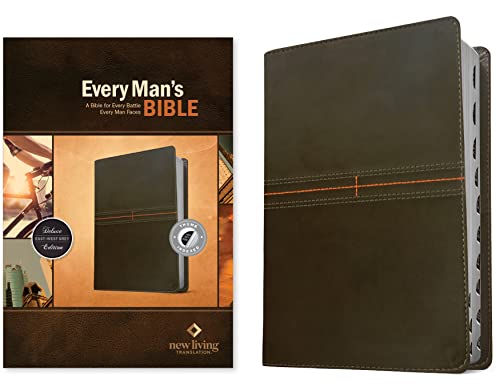 Holy Bible: Every Man's Bible Nlt Leatherlike, East-west Grey von Tyndale