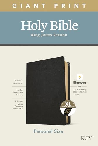 Holy Bible: KJV, Black, Genuine Leather, Filament Enabled, Personal Size Giant Print Bible