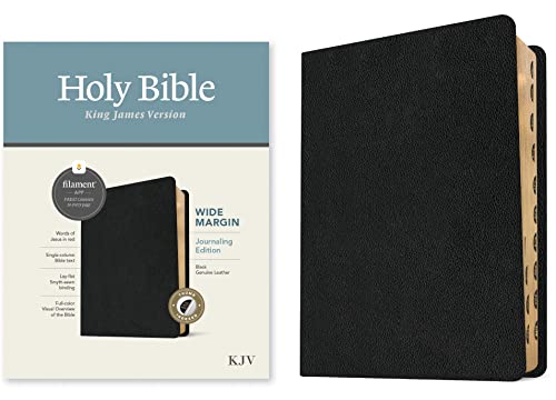 Holy Bible: KJV Wide Margin Bible, Filament Enabled Edition - Red Letter, Genuine Leather, Black, Indexed von Tyndale House Publishers