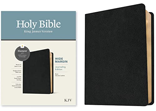 Holy Bible: KJV Wide Margin Bible, Filament Enabled Edition - Red Letter, Genuine Leather, Black