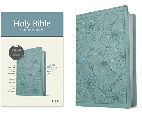 Holy Bible: King James Version, Floral Leaf Teal, Leatherlike, Thinline Reference Bible, Filament Enabled Edition, Red Letter Holy Bible: King James Version, Floral Leaf Teal, Leatherlike, Thinline Reference Bible, Filament Enabled Edition, Red Letter