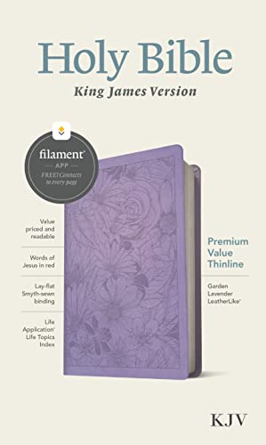 Holy Bible: King James Version, Garden Lavender, Leatherlike, Thinline Reference, Filament Enabled Holy Bible: King James Version, Garden Lavender, Leatherlike, Thinline Reference, Filament Enabled