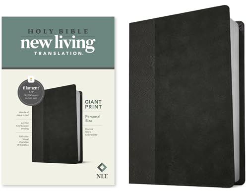 Holy Bible: NLT, Black/Onyx, Leatherlike, Filament App, Personal Size Giant Print Bible