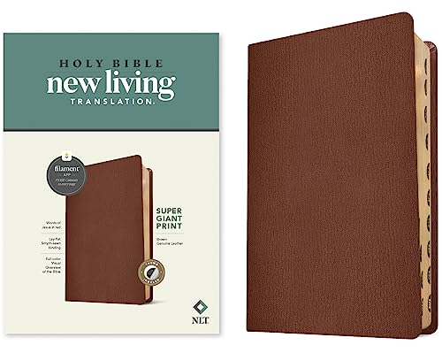 Holy Bible: NLT, Brown, Genuine Leather, Super Giant Print Bible, Filament-enabled Edition Red Letter Holy Bible: NLT, Brown, Genuine Leather, Super Giant Print Bible, Filament-enabled Edition Red Letter