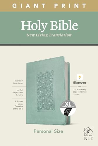 Holy Bible: NLT, Floral Frame Teal, Leatherlike, Filament Enabled Edition Red Letter, Personal Size Giant Print Bible Holy Bible: NLT, Floral Frame Teal, Leatherlike, Filament Enabled Edition Red Letter, Personal Size Giant Print Bible