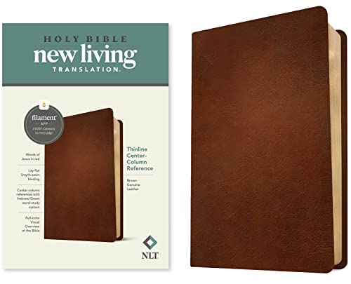 NLT Thinline Center-Column Reference Bible, Filament Enabled (Genuine Leather, Brown, Red Letter): New Living Translation, Brown, Genuine Leather, Filament, Thinline Center-column Reference Bible von Tyndale