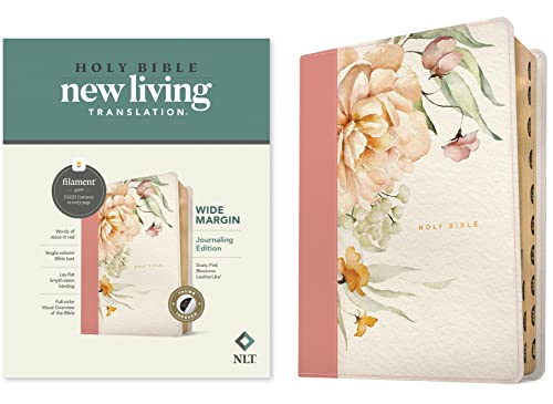 Holy Bible: New Living Translation, Dusty Pink Blossoms, Filament, Wide Margin Bible von Tyndale House Publishers