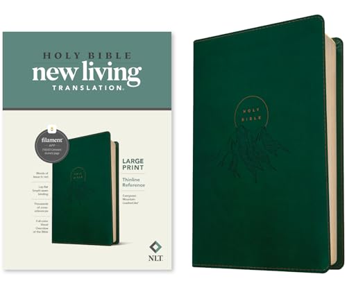 Holy Bible: New Living Translation, Evergreen Mountain, Leatherlike, Thinline Reference, Filament Enabled von Tyndale House Publishers