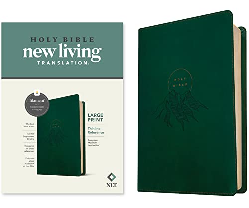 Holy Bible: New Living Translation, Evergreen Mountain, Leatherlike, Thinline Reference, Filament Enabled