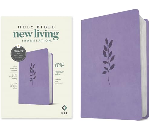 Holy Bible: New Living Translation, Lavender Vine, Giant Print Premium Value, Filament-enabled Edition von Tyndale