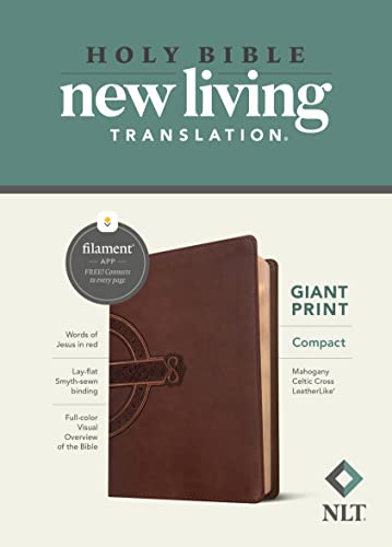 Holy Bible: New Living Translation, Mahogany Celtic Cross LeatherLike, Filament App. Giant Print Holy Bible: New Living Translation, Mahogany Celtic Cross LeatherLike, Filament App. Giant Print