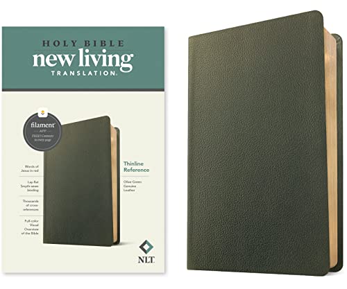 Holy Bible: New Living Translation, Olive Green, Genuine Leather, Thinline Reference Bible, Filament Enabled Edition, Red Letter Holy Bible: New Living Translation, Olive Green, Genuine Leather, Thinline Reference Bible, Filament Enabled Edition, Red Letter