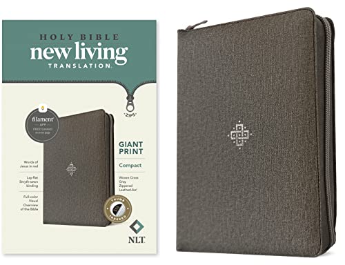 Holy Bible: New Living Translation, Woven Cross Gray, Zipper, Leatherlike, Giant Print, Filament Holy Bible: New Living Translation, Woven Cross Gray, Zipper, Leatherlike, Giant Print, Filament