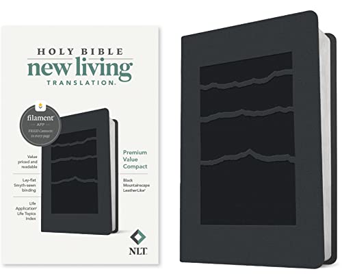 Holy Bible: Nlt Premium Value Compact Bible, Filament Enabled Edition - Leatherlike, Black Mountainscape von Tyndale House Publishers