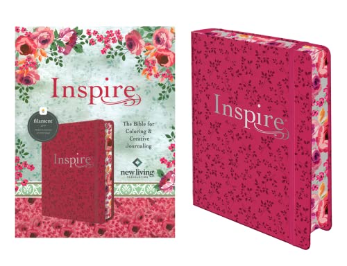 Inspire Bible: New Living Translation, Leatherlike, Pink Peony: the Bible for Coloring & Creative Journaling von Tyndale House Publishers