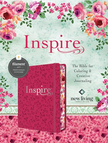 Inspire Bible: New Living Translation, Leatherlike, Pink Peony: the Bible for Coloring & Creative Journaling von Tyndale House Publishers