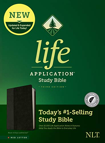 Life Application Study Bible: New Living Translation, Black & Onyx Leatherlike, Red Letter