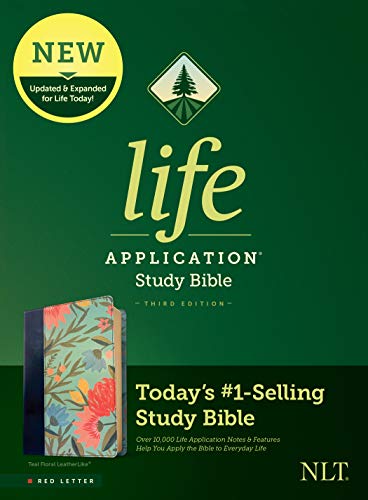Life Application Study Bible: New Living Translation, Teal Floral, Leatherlike von Tyndale