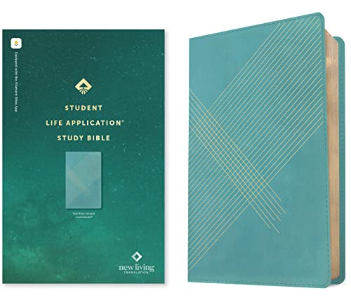 NLT Student Life Application Study Bible: New Living Translation, Teal Blue Striped, Leatherlike, Filament Enabled Edition, Red Letter