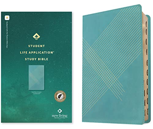 NLT Student Life Application Study Bible: New Living Translation, Teal Blue Striped, Leatherlike, Filament Enabled: Red Letter