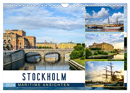 Stockholm - Maritime Ansichten (Wandkalender 2024 DIN A4 quer), CALVENDO Monatskalender von CALVENDO