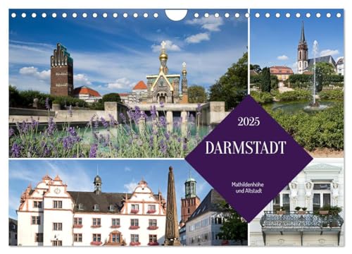 Darmstadt - Mathildenhöhe und Altstadt (Wandkalender 2025 DIN A4 quer), CALVENDO Monatskalender von CALVENDO