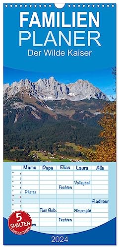 Familienplaner 2024 - Der Wilde Kaiser, das Kletterparadies bei Kitzbühel mit 5 Spalten (Wandkalender, 21 cm x 45 cm) CALVENDO