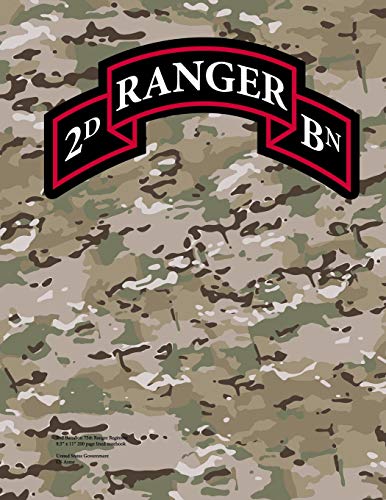 2nd Battalion 75th Ranger Regiment 8.5” x 11” 200 page lined notebook