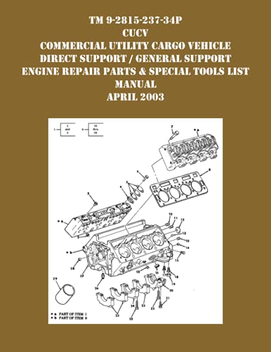 TM 9-2815-237-34P CUCV Commercial Utility Cargo Vehicle Direct Support / General Support Engine Repair Parts & Special Tools List Manual April 2003