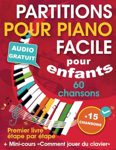 Partitions pour piano facile pour enfants + Mini-cours « Comment jouer du clavier »: Livre de chansons pour piano pour enfants et adolescents ... livre étape par étape (+ Audio gratuit) von Independently published