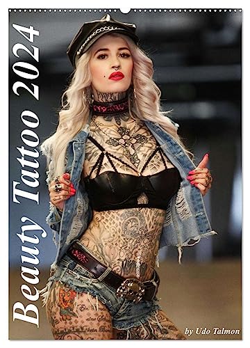 Beauty Tattoo 2024 (Wandkalender 2024 DIN A2 hoch), CALVENDO Monatskalender