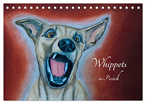 Whippets in Pastell (Tischkalender 2024 DIN A5 quer), CALVENDO Monatskalender