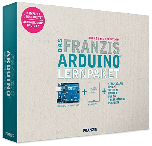 Das Franzis Arduino® Lernpaket | inkl. Original Arduino® Uno, 1 Steckbrett und 20 weitere Bauteile für 70 verschiedene Projekte