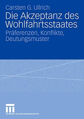 Die Akzeptanz des Wohlfahrtsstaates: Präferenzen, Konflikte, Deutungsmuster von VS Verlag für Sozialwissenschaften