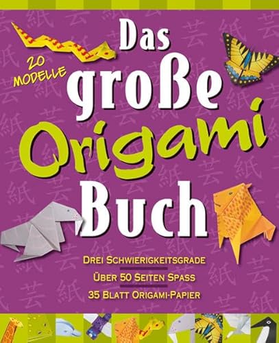 Das große Origami Buch: 20 Modelle: 20 Modelle. Drei Schwierigkeitsgrade. Über 50 Seiten Spass. 35 Blatt Origami-Papier (Bastelspaß mit Papier)