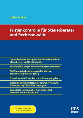 Fristenkontrolle für Steuerberater und Rechtsanwälte von HDS-Verlag