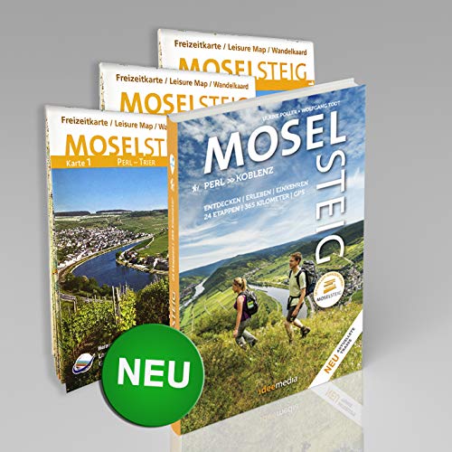 Moselsteig - PremiumSet. Offizieller Wanderführer mit drei Karten 1: 25 000. GPS-Daten, Höhenprofile, Online-Anbindung "Scan ... Römern und Riesling von Perl bis Koblenz