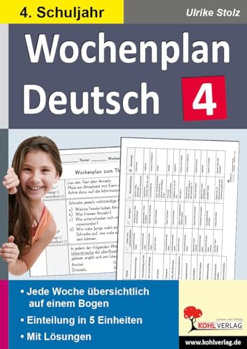 Wochenplan Deutsch 4. Schuljahr: Jede Woche übersichtlich auf einem Bogen Wochenplan Deutsch 4. Schuljahr: Jede Woche übersichtlich auf einem Bogen
