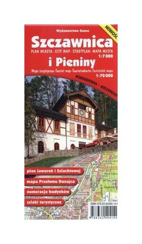 Szczawnica plan miasta 1:7000 i Pieniny mapa turystyczna 1:70 000. Mapa wodoodporna [KSIĄĹťKA]