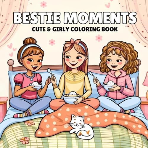 Bestie Moments Coloring Book: A Gorgeous Collection of Pretty and Fun Illustrations to Color, Perfect for Adults and Teens Who Love Feminine Aesthetic von Independently published