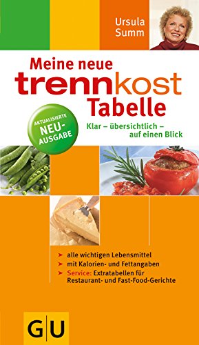 Meine neue trennkost-Tabelle . Summ-Reihe: Klar - übersichtlich - auf einen Blick. Alle wichtigen Lebensmittel, mit Kalorienangaben. Service: ... und Fast-Food-Gerichte (Abnehmen mit GU)