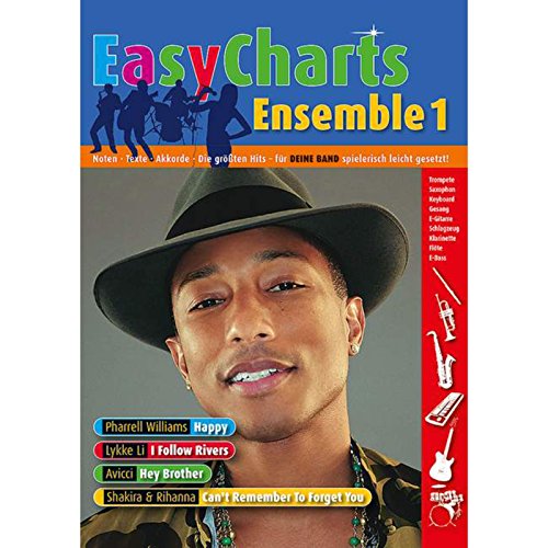 Easy Charts Ensemble: Noten - Texte - Akkorde - Die größten Hits - für DEINE BAND spielerisch leicht gesetzt!. 3-4 Stimmen & Rhythm-Section. Partitur und Stimmen.