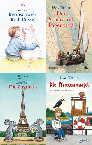 4 Kinderbuchklassiker von Uwe Timm im Set + 1 exklusives Postkartenset