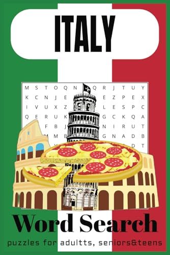 Italy Word Search Puzzle Book: Word Searches with Easy-to-Read Print about Italy, Italian Cities, Food and More | 6x9 inches, 110 pages | 50+ ... for Vacation, Holidays, and Relaxing Times. Italy Word Search Puzzle Book: Word Searches with Easy-to-Read Print about Italy, Italian Cities, Food and More | 6x9 inches, 110 pages | 50+ ... for Vacation, Holidays, and Relaxing Times. von Independently published