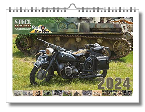 STEELMASTER Kalender 2024 – Militär-Motorräder: Original VDM Heinz Nickel-Kalender [Kalender] (A3 - Posterkalender)