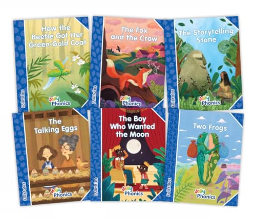 Jolly Phonics Folktales Blue Readers (Level 4) Complete Set (1-6): in Precursive Letters (British English edition) von Jolly Learning Ltd