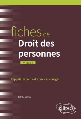 Fiches de Droit des personnes: A jour au 1er mars 2024 von ELLIPSES