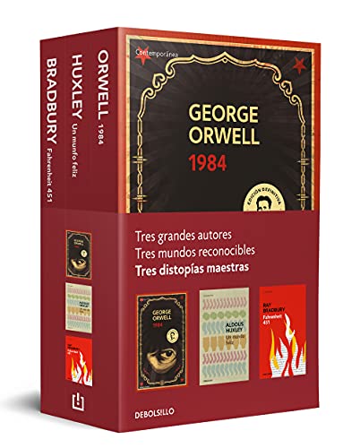 Distopías maestras (pack con: 1984 de Orwell | Un mundo feliz de Huxley | Fahrenheit 451 de Bradbury) (Contemporánea)